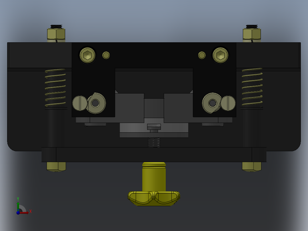 831007拨叉加工工艺及钻攻M8螺纹孔夹具设计【铣断前】【含三维UG和SolidWorks】前视图