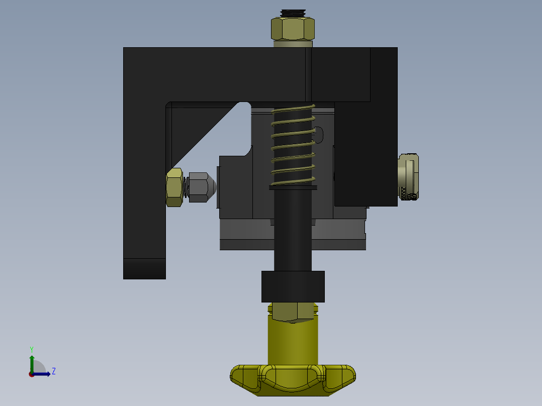 831007拨叉加工工艺及钻攻M8螺纹孔夹具设计【铣断前】【含三维UG和SolidWorks】左视图