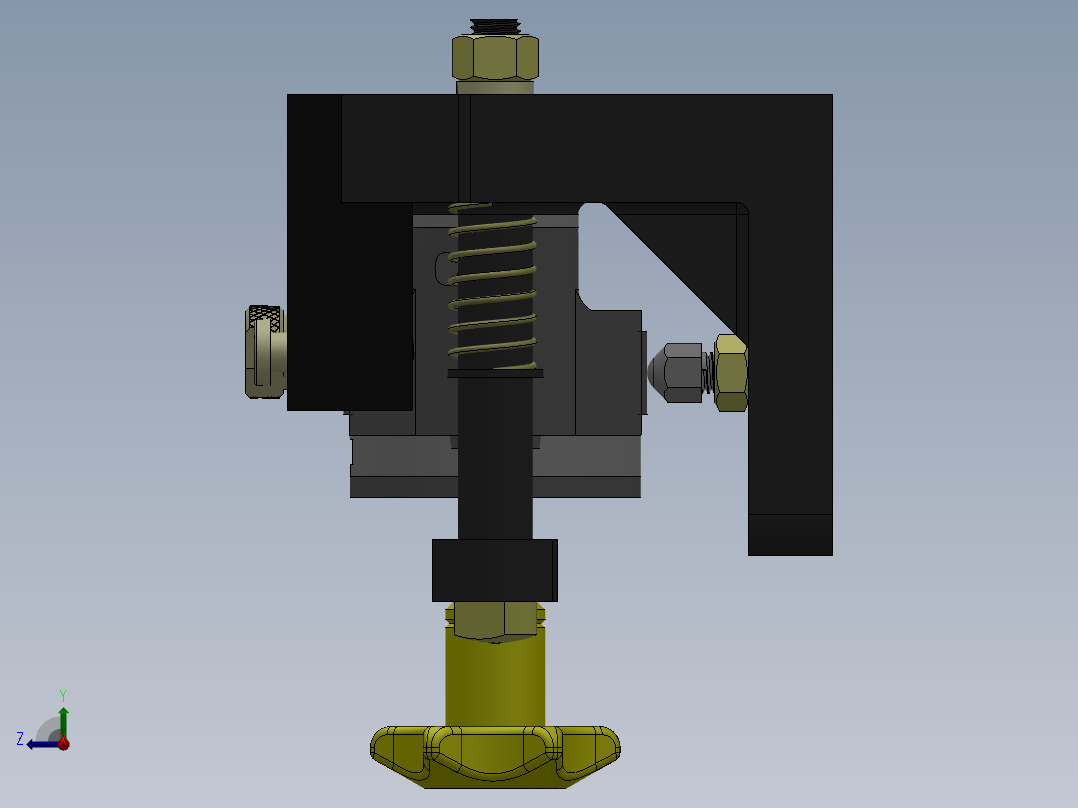 831007拨叉加工工艺及钻攻M8螺纹孔夹具设计【铣断前】【含三维UG和SolidWorks】右视图