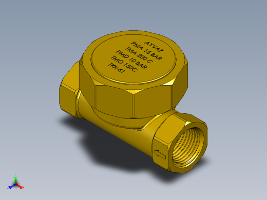 恒温疏水阀G 1_2英寸黄铜正等轴测缩略图