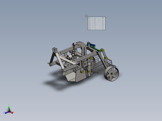 小型拖拉机上的 1 行振动马铃薯收割机