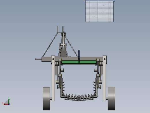 小型拖拉机上的 1 行振动马铃薯收割机后视缩略图