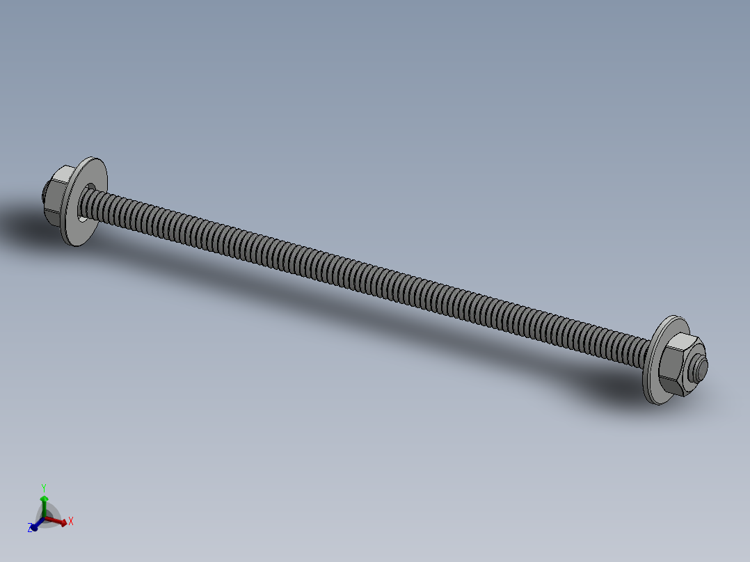 紧固件-0.2500 All-Thread主视图