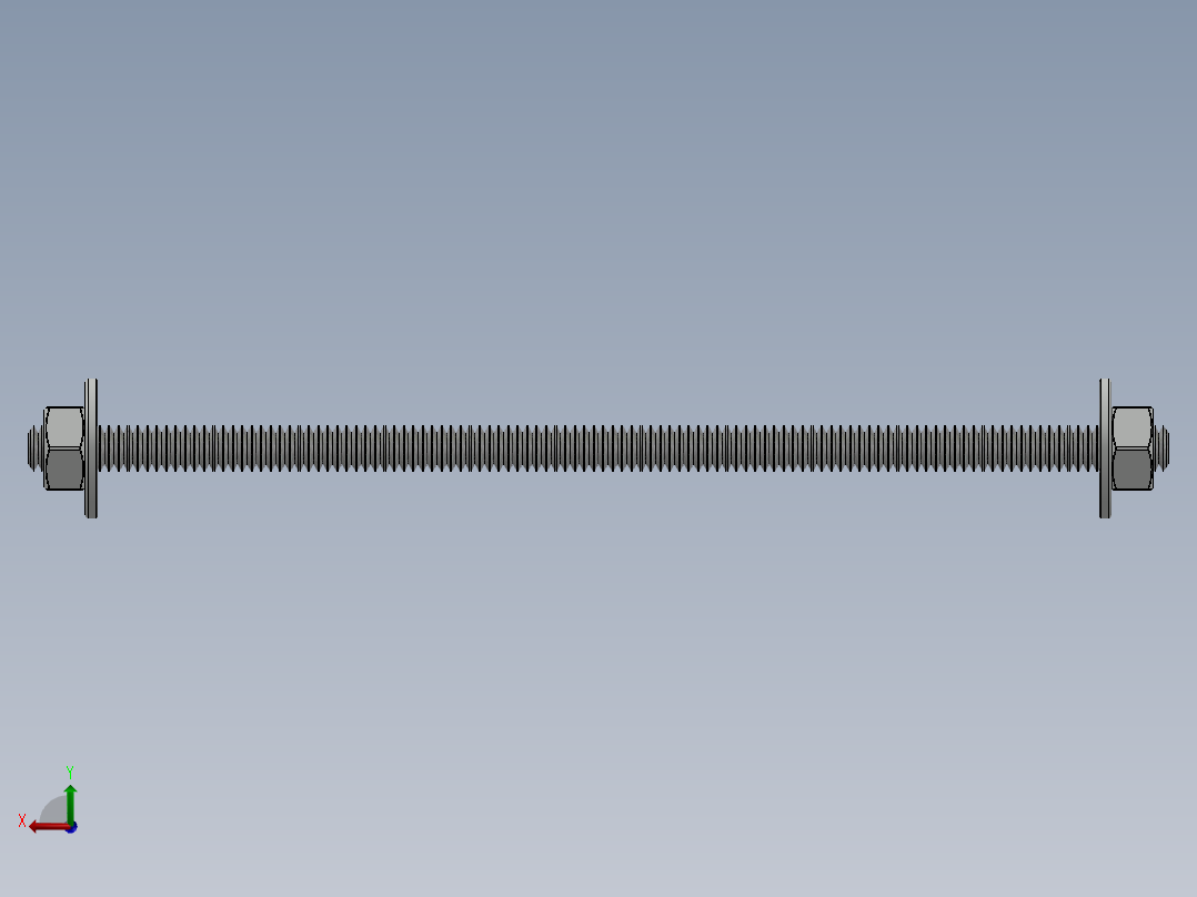 紧固件-0.2500 All-Thread后视图