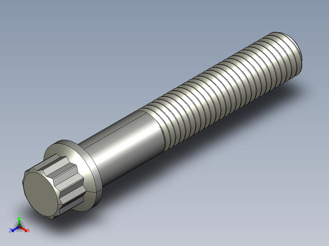 1_4in-28法兰头螺钉-1-4in-28 1.5long 12-point screws.STEP