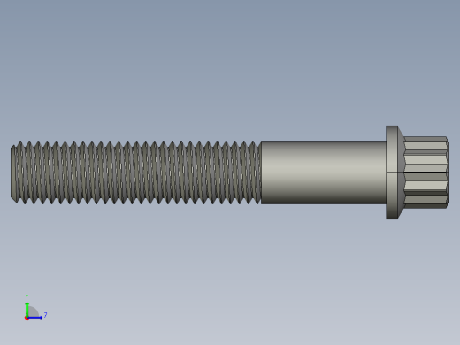 1_4in-28法兰头螺钉-1-4in-28 1.5long 12-point screws.STEP左视缩略图