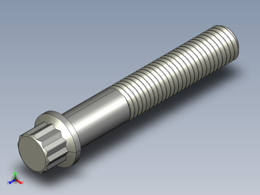 1_4in-28法兰头螺钉-1-4in-28 1.5long 12-point screws.STEP正等轴测缩略图