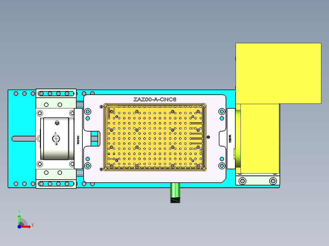 ZAZ00-A-笔记本CNC工装夹具三维模型CNC6-1117前视图