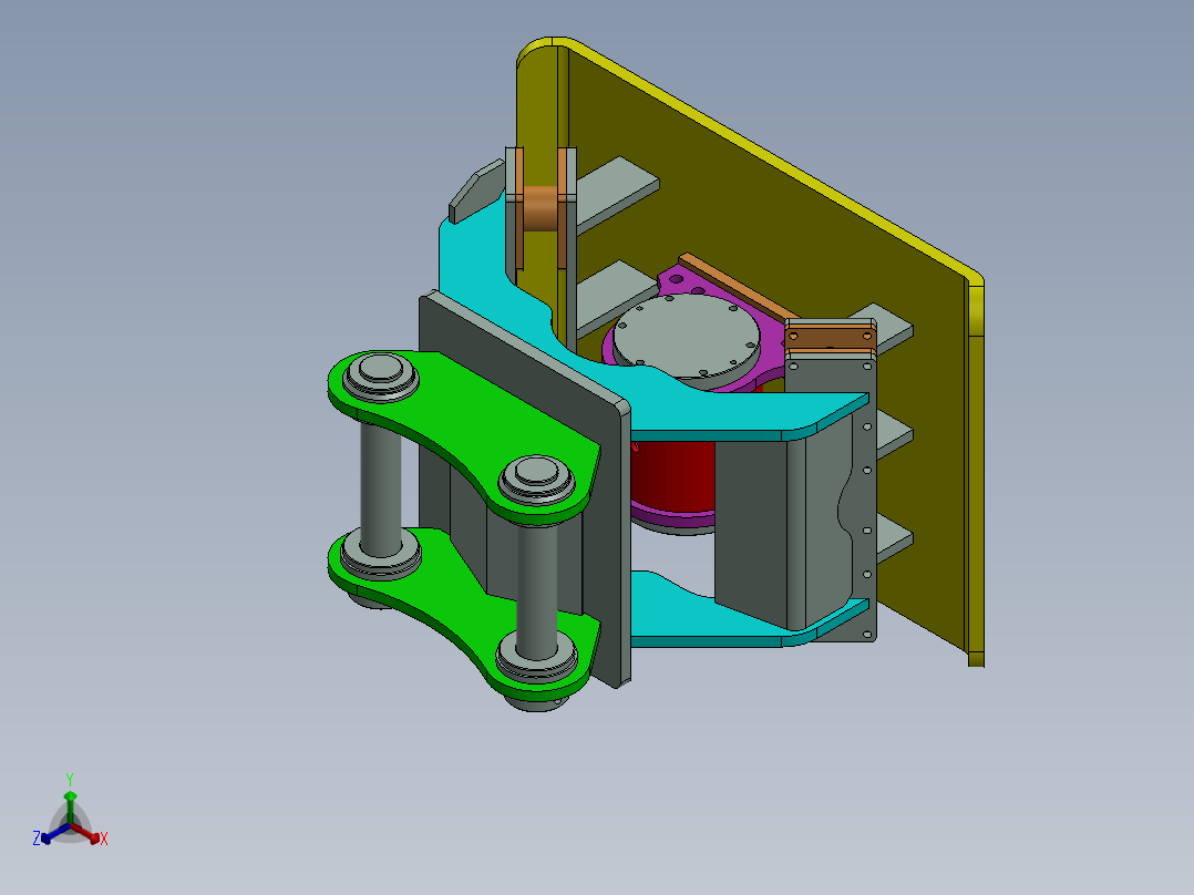 夯实器组装图正等轴测图