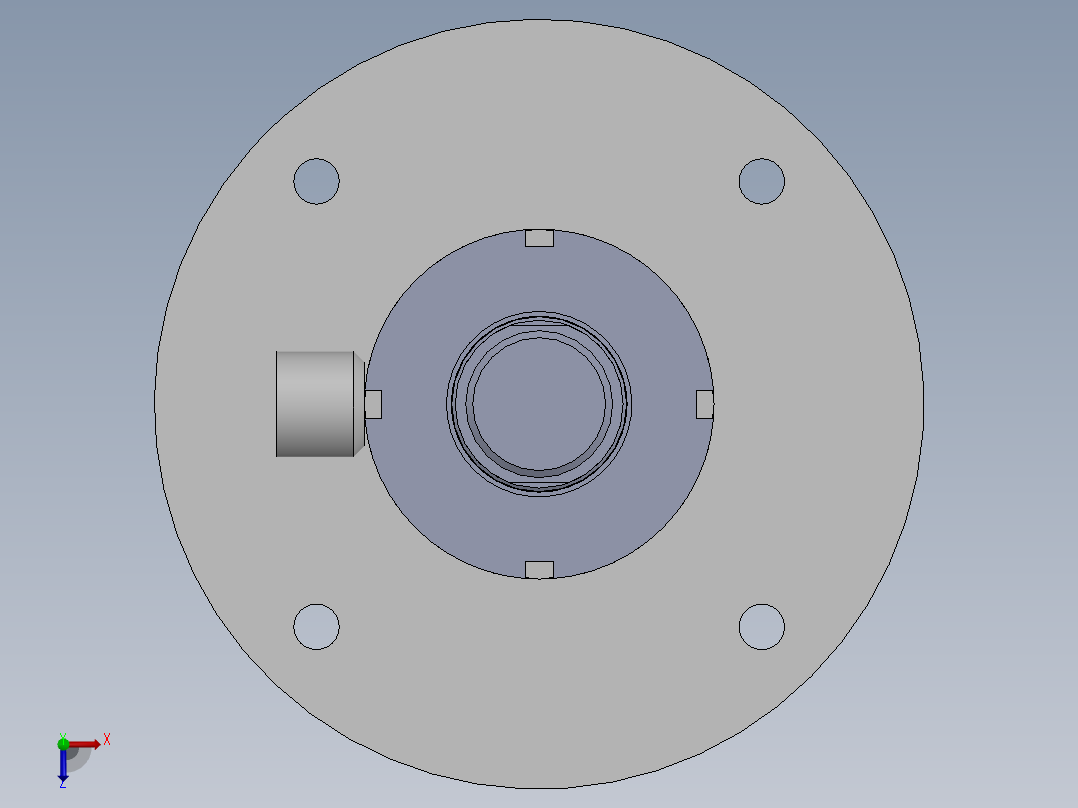 焊接型液压缸80x50x375毫米俯视图