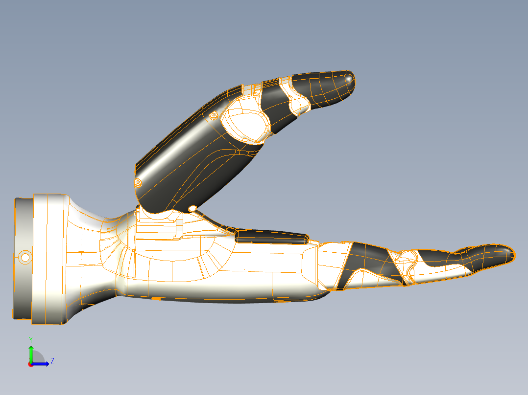 仿人五指灵巧手左视图