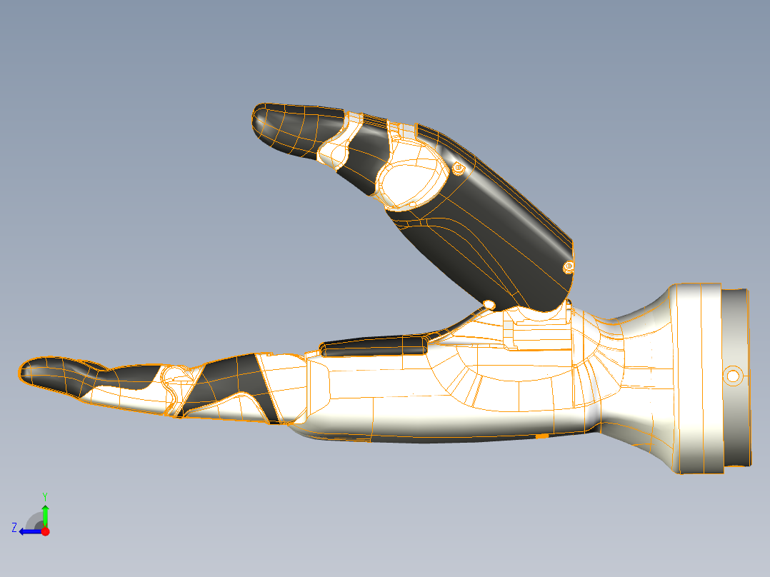 仿人五指灵巧手右视图