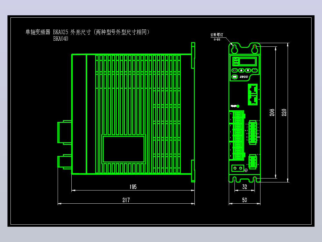 JSCC精研单轴变频器CAD BKA040