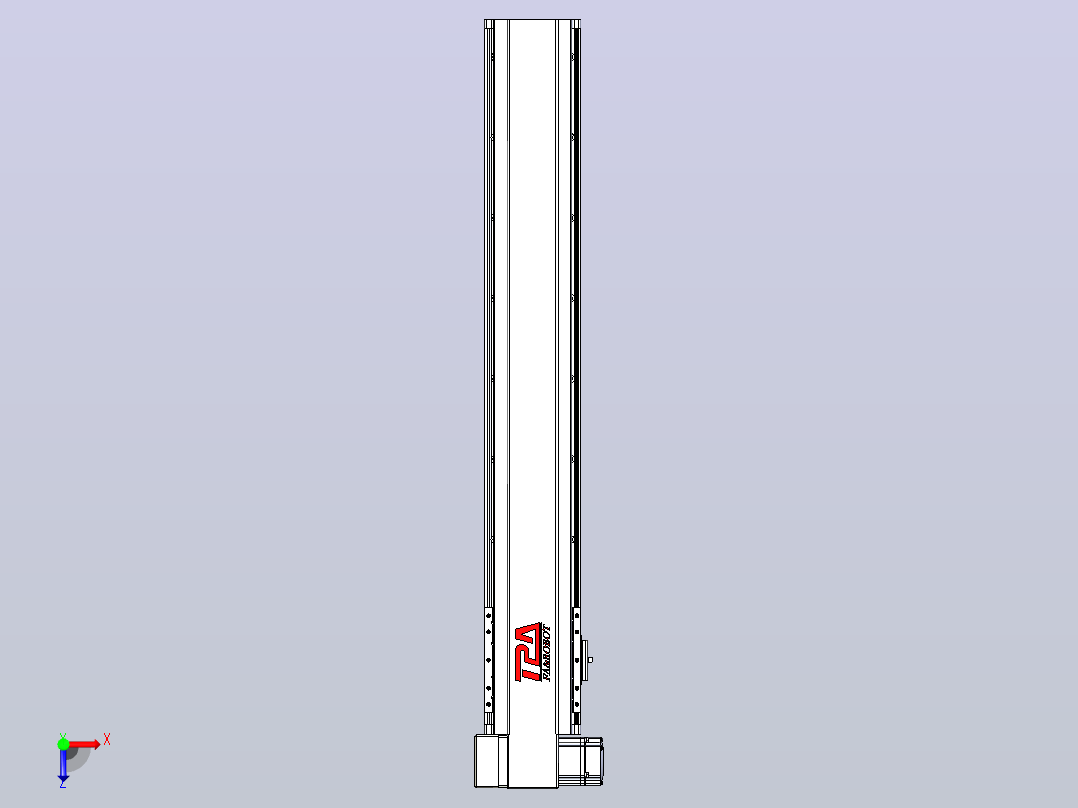 皮带直线轴半封闭可选导轨TPA-HNB-120D-110-L650-LP-C-P40-N3俯视图