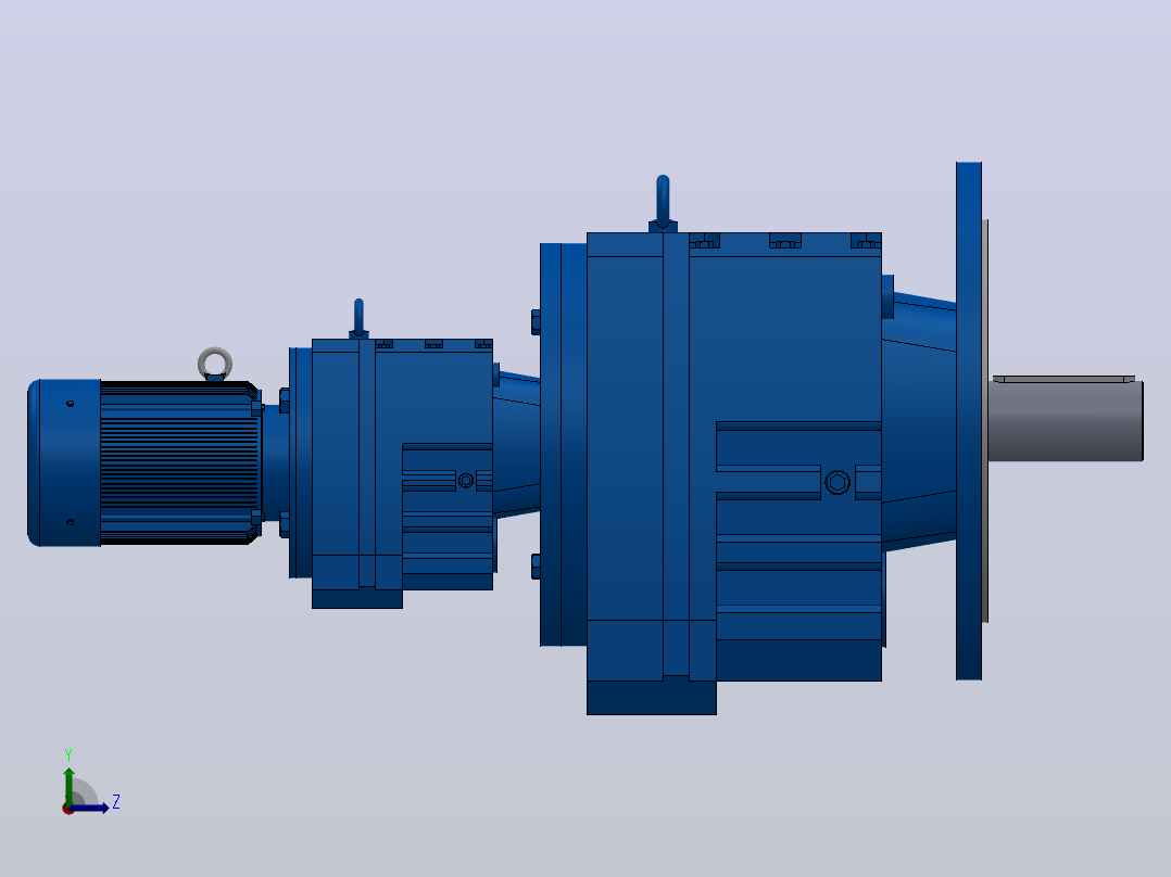 RF107R77法兰轴伸式组合型斜齿轮减速机RF107R77-Y0.37-4P-71-M1-0°-Φ450左视图