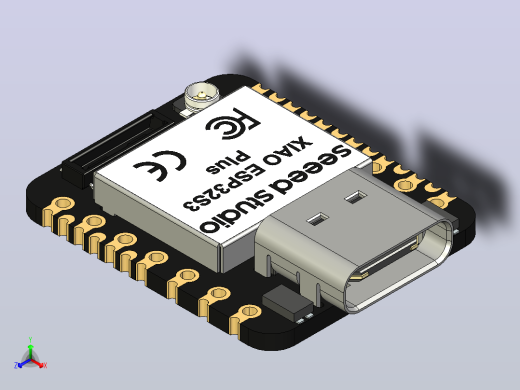 Seeed Studio XIAO ESP32S3 Plus由ESP32-S3的240MHz Xtensa 32位LX7双核处理器提供支持，为小巧多功能的XIAO ESP32S3带来了更多的SMD引脚正等轴测缩略图