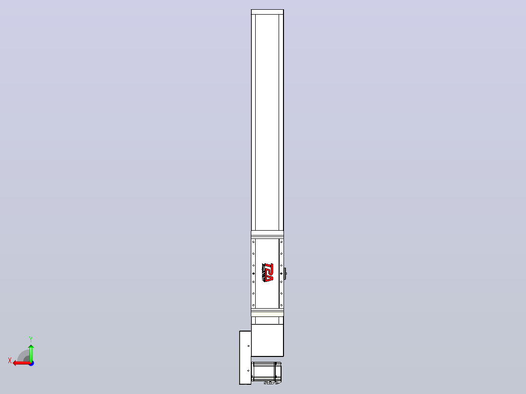伺服电机集成皮带传动直线执行器TPA-OCB-140-256-L750-ML-P75-N3后视图