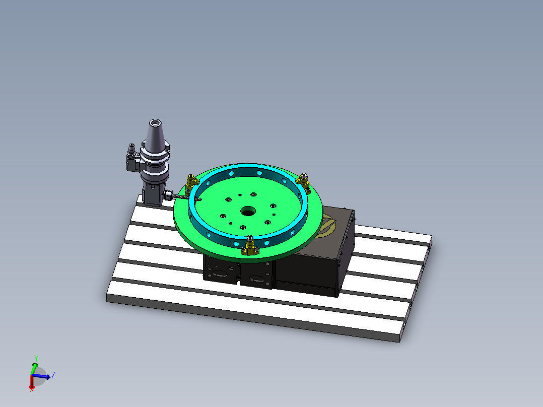 利用四轴和侧铣头加工侧面孔工装sw20可编辑