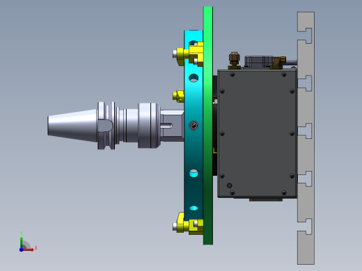 利用四轴和侧铣头加工侧面孔工装sw20可编辑前视缩略图