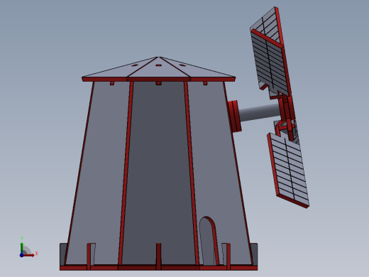 激光切割的木制玩具风车模型3D图纸 Solidworks设计 附STEP等格式前视缩略图