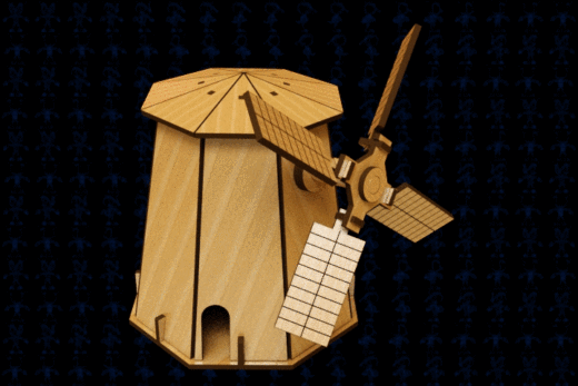 激光切割的木制玩具风车模型3D图纸 Solidworks设计 附STEP等格式缩略图