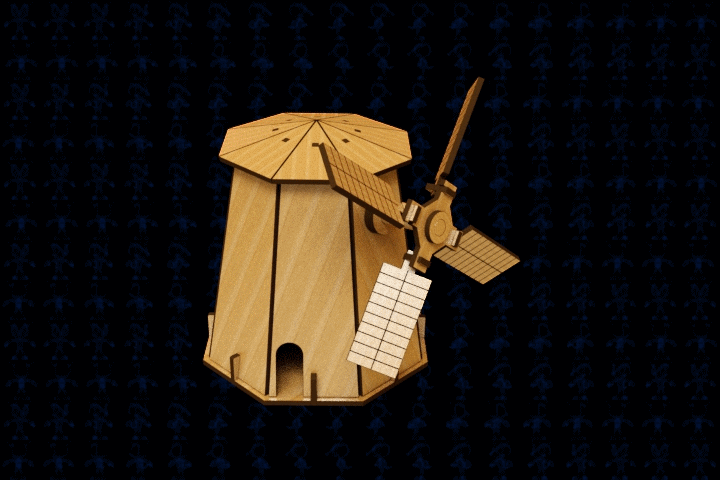 激光切割的木制玩具风车模型3D图纸 Solidworks设计 附STEP等格式