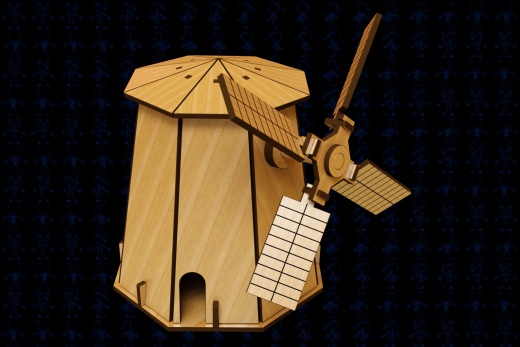 激光切割的木制玩具风车模型3D图纸 Solidworks设计 附STEP等格式缩略图