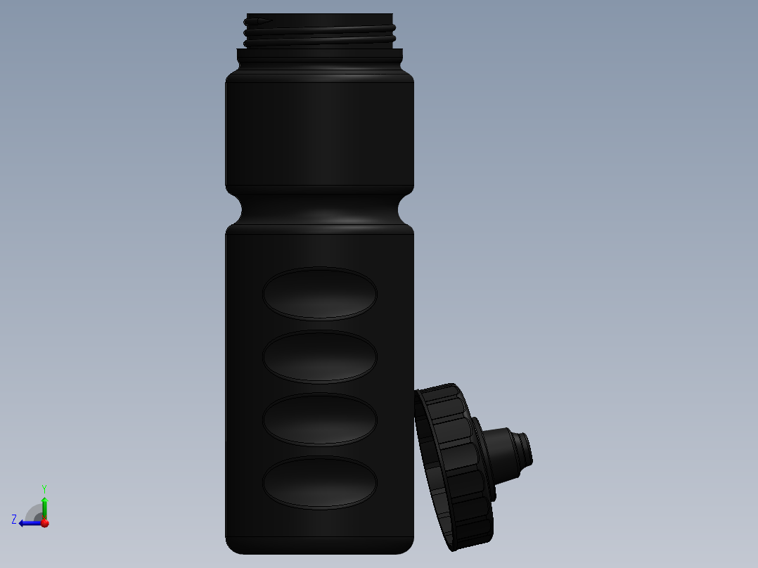 solidworks 创意运动水瓶设计右视图