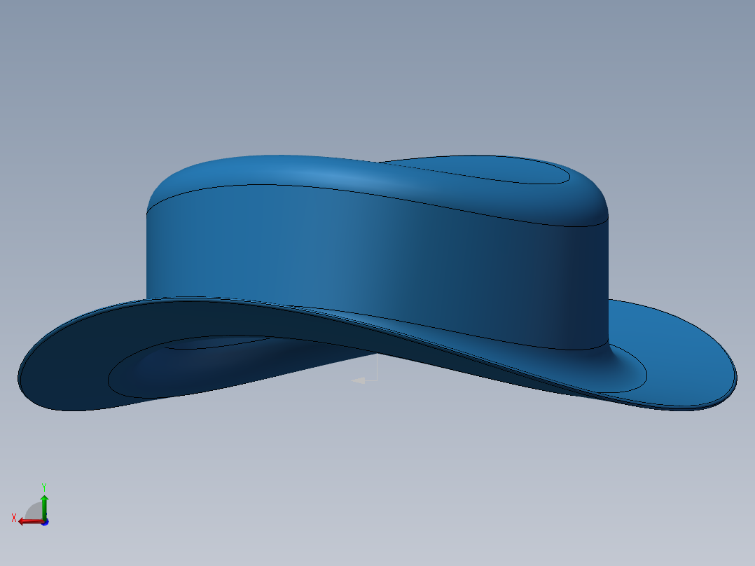 帽子建模后视图
