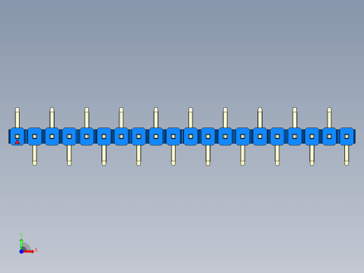彩色公排针 100mil 2.54mm 系列-DS1022_blue_20p_100mil_Type_SMT_R1_rev1.0前视缩略图