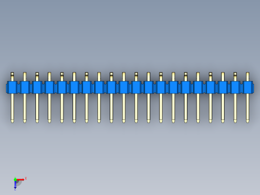 彩色公排针 100mil 2.54mm 系列-DS1022_blue_20p_100mil_Type_SMT_R1_rev1.0俯视缩略图