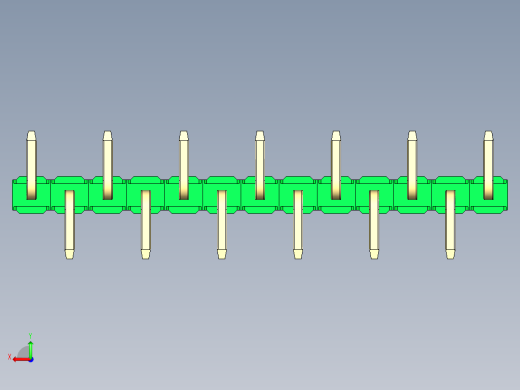 彩色公排针 100mil 2.54mm 系列-DS1022_green_13p_100mil_Type_SMT_R1_rev1.0后视缩略图