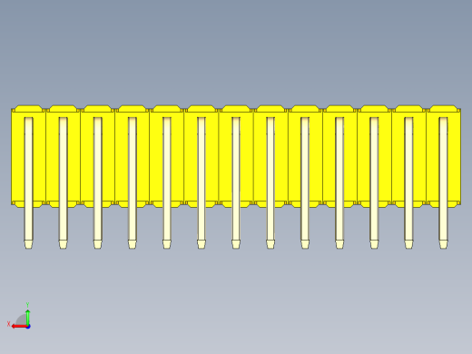 彩色公排针 100mil 2.54mm 系列-DS1022_yellow_3x13p_100mil_TypeD_rev1.0后视缩略图