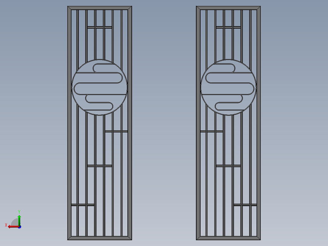 隔断屏风装配后视图