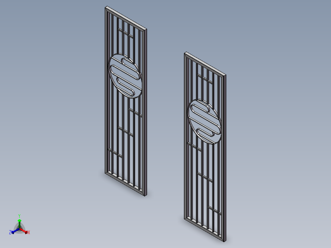 隔断屏风装配正等轴测图
