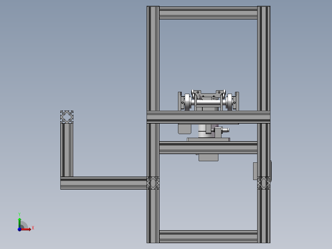 流水线上工件传送移栽转角台前视图