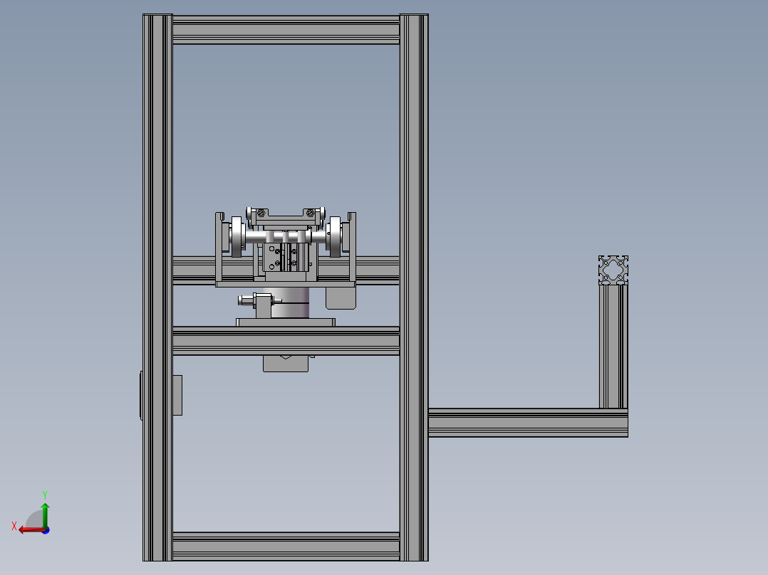 流水线上工件传送移栽转角台后视图
