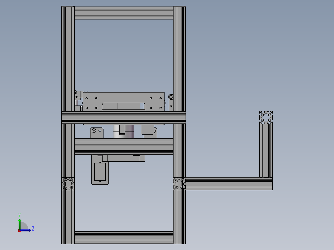 流水线上工件传送移栽转角台左视图