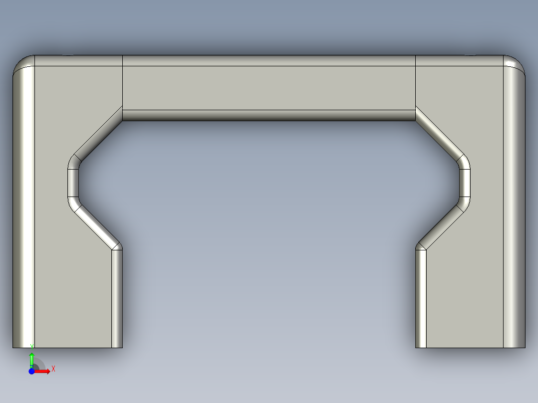 取手(鋁合金)(B)UG-3D多系列多零件图纸模型前视图