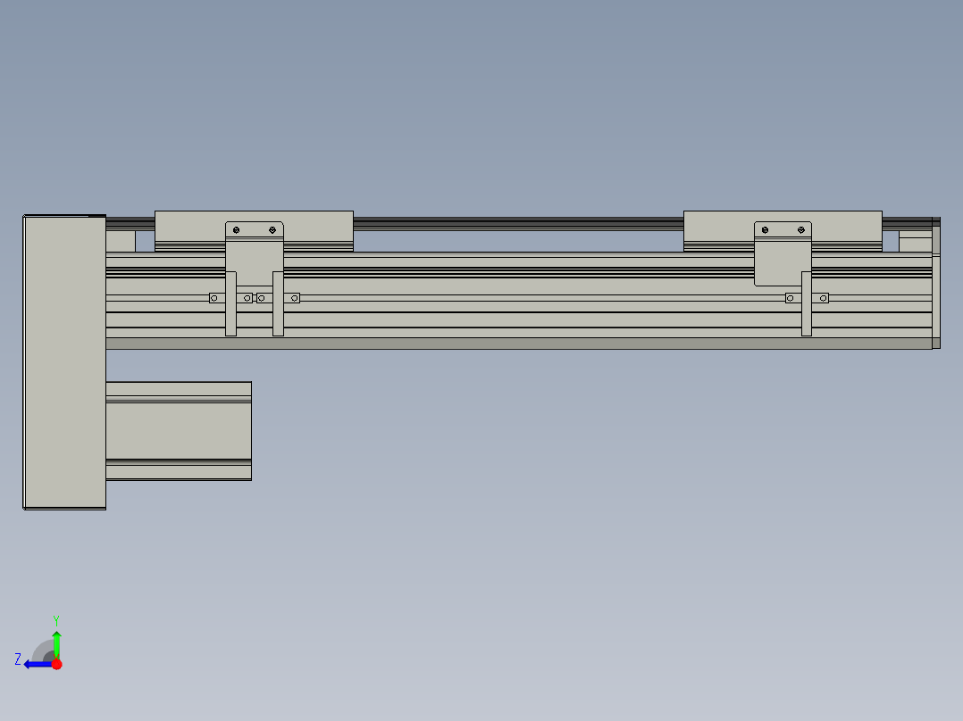 直线模组WG-LHA12-S300-D设计图纸右视图