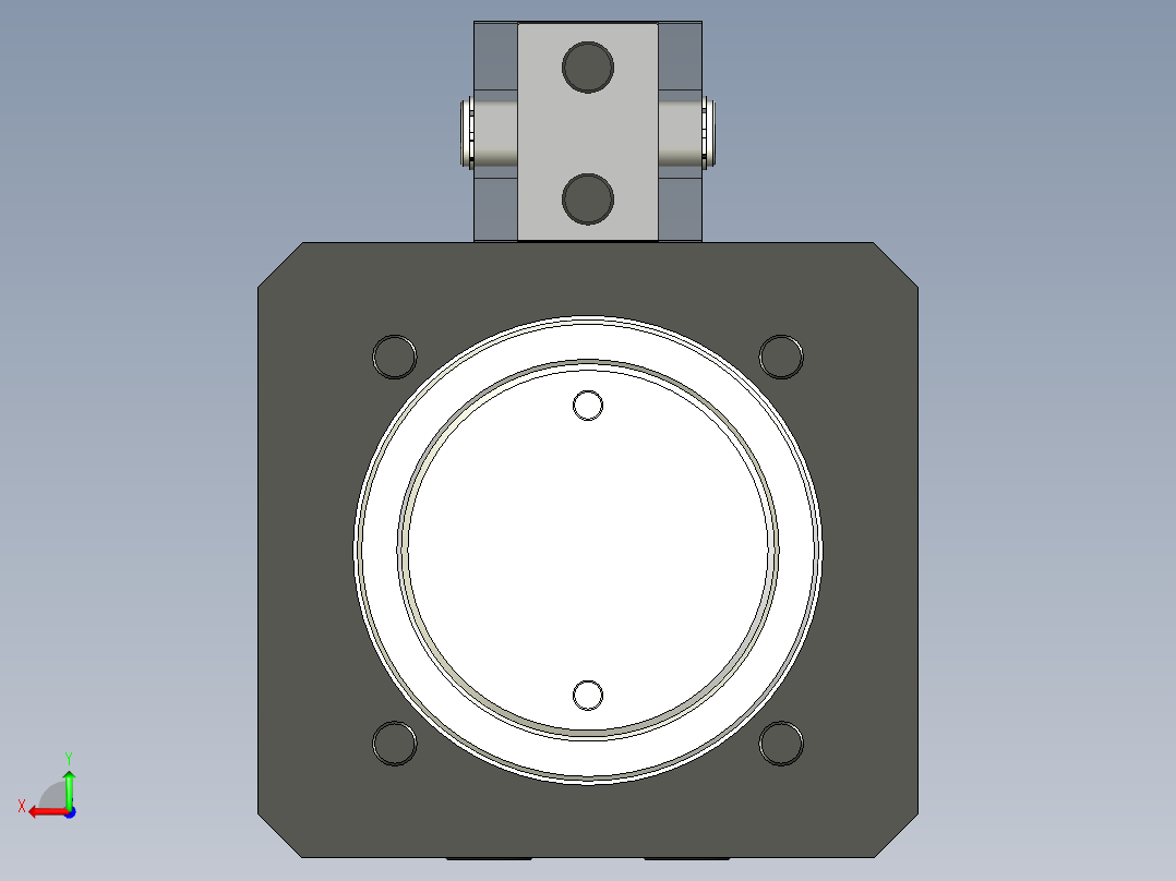 油缸杠杆压紧机构设计后视图