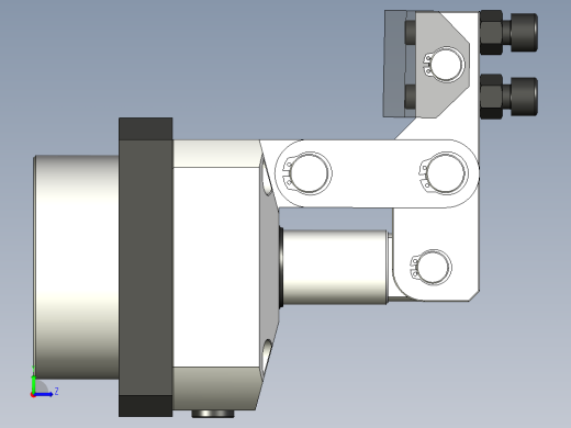 油缸杠杆压紧机构设计左视缩略图