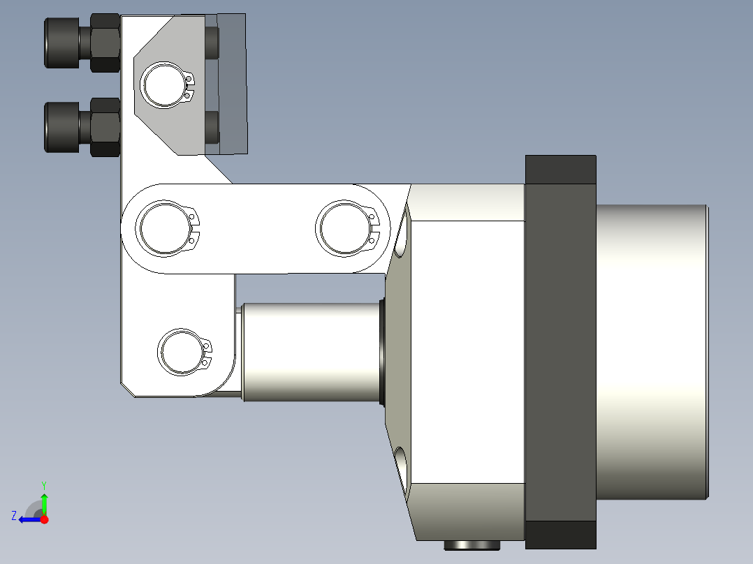 油缸杠杆压紧机构设计右视图