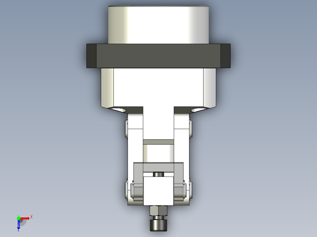 油缸杠杆压紧机构设计俯视图