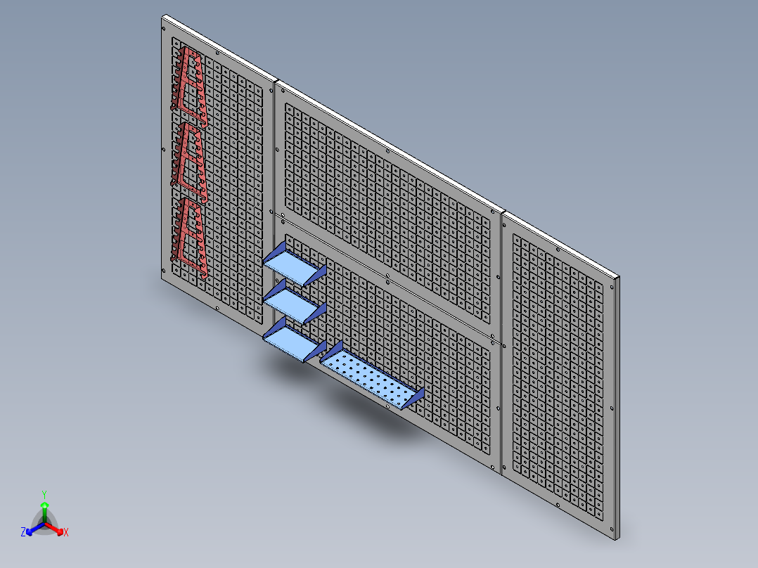钉板正等轴测图