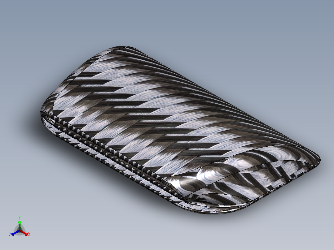 碳纤维引擎盖--sw正等轴测图