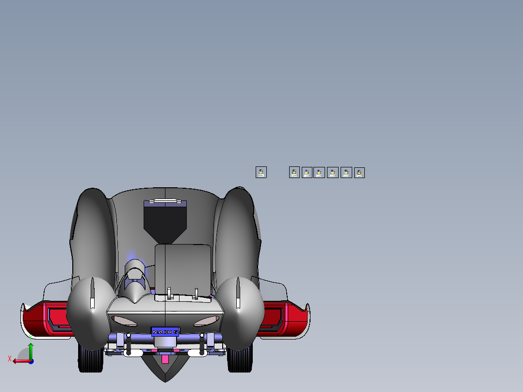电动智能割草机后视图