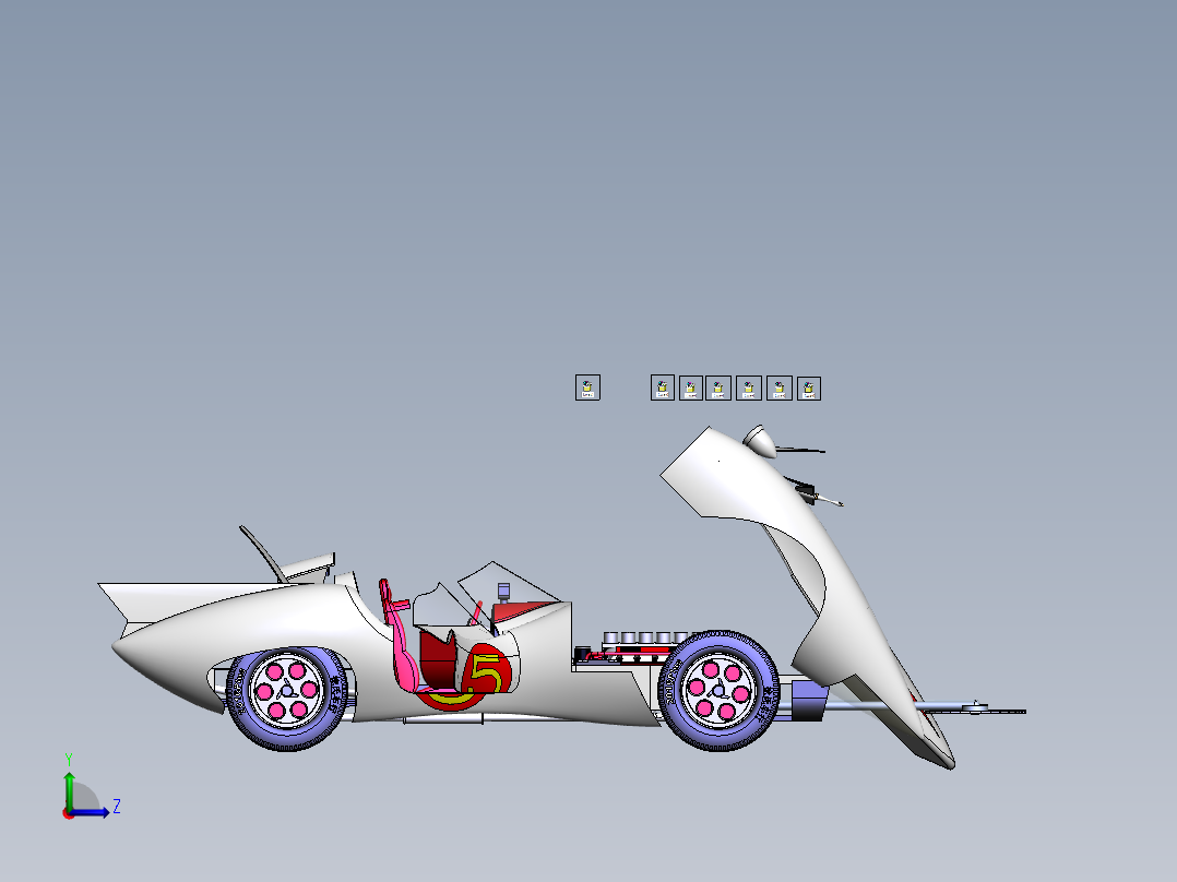 电动智能割草机左视图