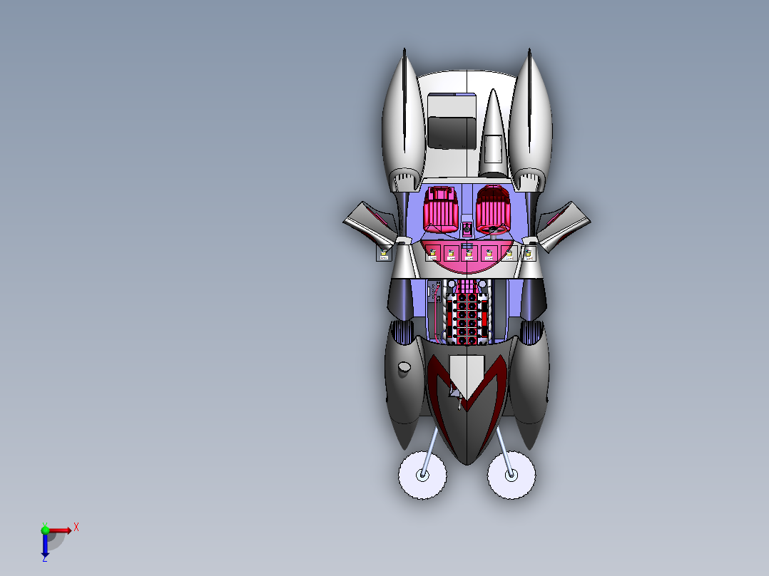 电动智能割草机俯视图