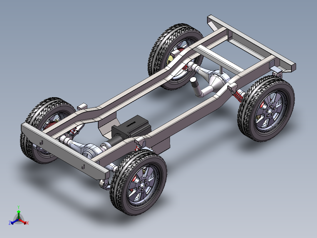 赛车底盘模型正等轴测图